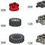 970684 Wheels (Tires hubs axle plates and bricks)