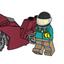 L0002222 Stunt Rider with Motorcycle